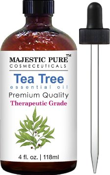 Therapeutic Melaleuca Alternifolia Tea Tree Oil With Dropper From Majestic Pure, 4 Fl. Oz