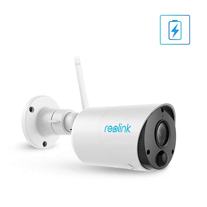 Reolink Battery Powered Security Camera Outdoor Wireless, Rechargeable Solar-Powered, 1080p Full IR Night Vision, 2-Way Audio, PIR Motion Sensor, Cloud and SD Socket