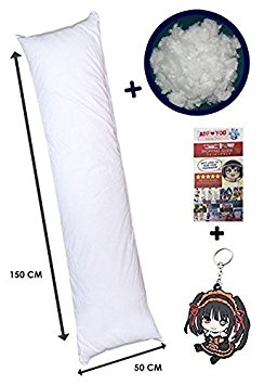 Top Tiger Soft Anime Japanese Comfortable White Cotton Filled Dakimakura Hugging Body Inner Insert Pillow (150 cm x 50 cm / 59" x 19.5", With Extra Filling)