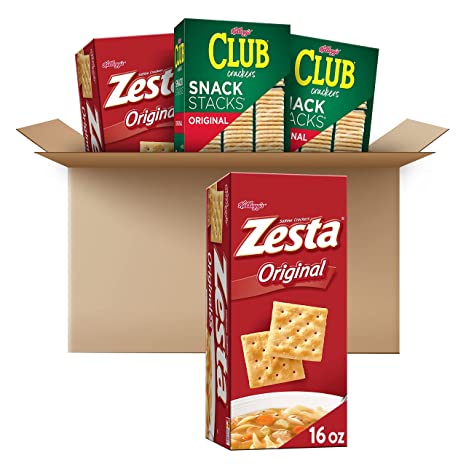 Kellogg's Crackers, Variety Pack, Club Crackers Original Snack Stacks (2 Boxes) and Zesta Original Saltine Crackers (2 Boxes)