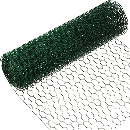 SATINIOR 2 Sheets Chicken Wire Net for Craft Work, Galvanized Hexagonal Wire Mesh (Green,13.7 x 80 Inches)