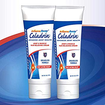 Celadrin Advanced Joint Health Cream 2 Tubes, 6 Oz Each Total 12 oz, InflameAway Joint & Muscle Pain Relieving