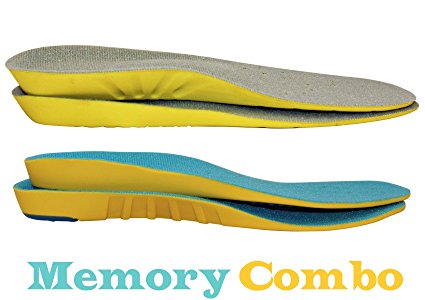 2 Pack - 1 Sport and 1 Comfort Memory Foam Insole Kit by SiriusSoles Ergonomic Athletic Cushion Insole for ALL DAY Comfort