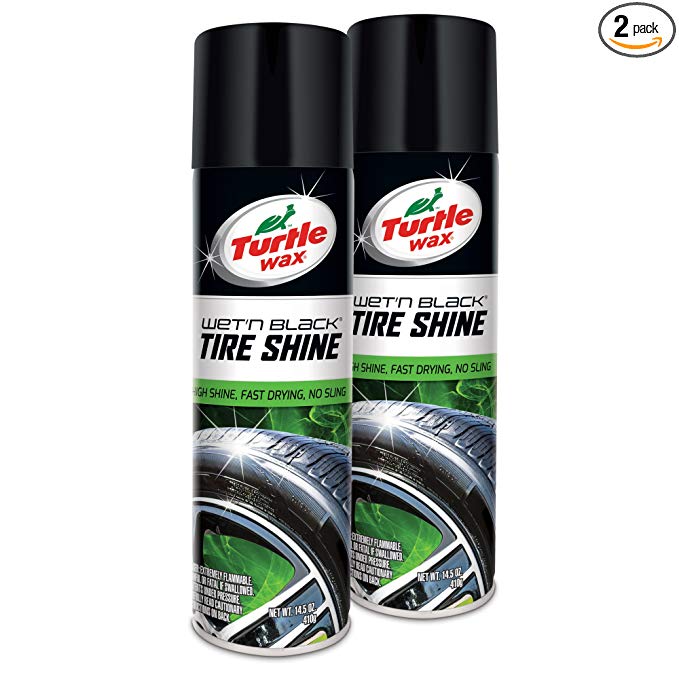 Turtle Wax 50822 Wet'N Black Tire Shine Aerosol, 2-Pack