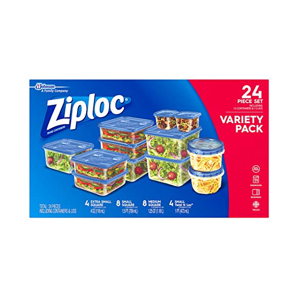 Ziploc Containers Variety Pack, 24 Count