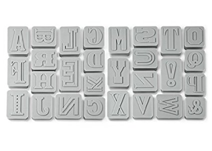 Fred & Friends LETTER PRESSED Type-Style Cookie Cutter/Stampers, Set of 28