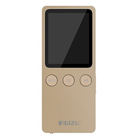 RUIZU X08 New 2015 Arrive 8GB Speaker MP3 Music Player With 1.8 Inch Screen Can Play 120 hours,FM,E-Book,Clock,Data Voice Recorder(Gold)