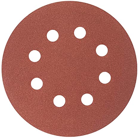 POWERTEC 45006 A/O Hook and Loop 8 Hole Disc, 5-Inch, 60 Grit, 25-Pack