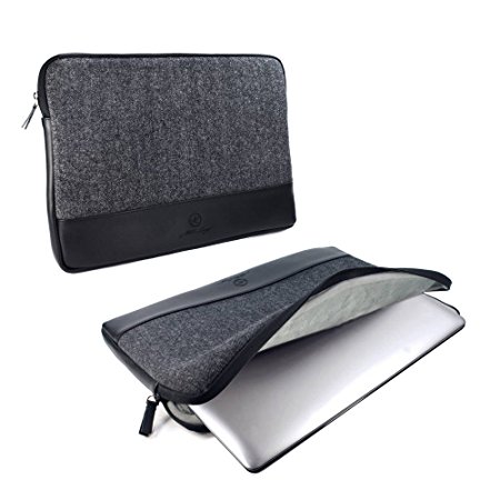 Alston Craig Herringbone Tweed and Leather Trim Protector Sleeve Case Cover for 15 inch MacBook Pro/with Retina Display