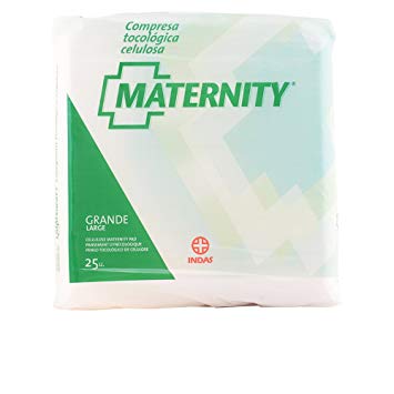Indasec Maternity Anatomical Cellulose Pads ,Pack of 25