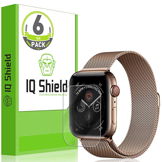 IQShield Apple Watch Series 4 Screen Protector (44mm)[Easy Install](6-Pack), LiQuidSkin Screen Protector for Apple Watch Series 4 (44mm) HD Clear Anti-Bubble Film