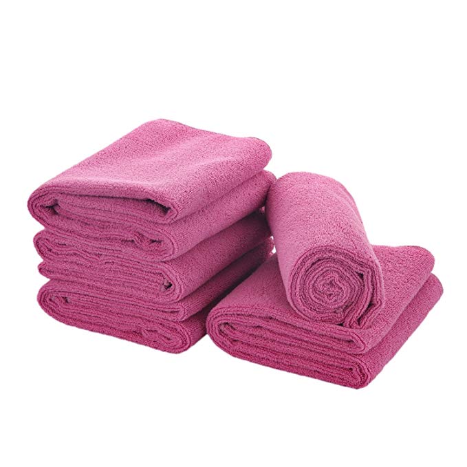 EHOMEBUY 12 x 32-Inch Microfiber Car Wash Cloth, Purple Pack of 5