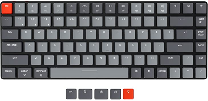 Keychron K3 Version 2, 84 Keys Ultra-Slim Wireless Bluetooth/USB Wired Mechanical Keyboard with White LED Backlit, Low-Profile Gateron Mechanical Brown Switch Compatible with Mac Windows