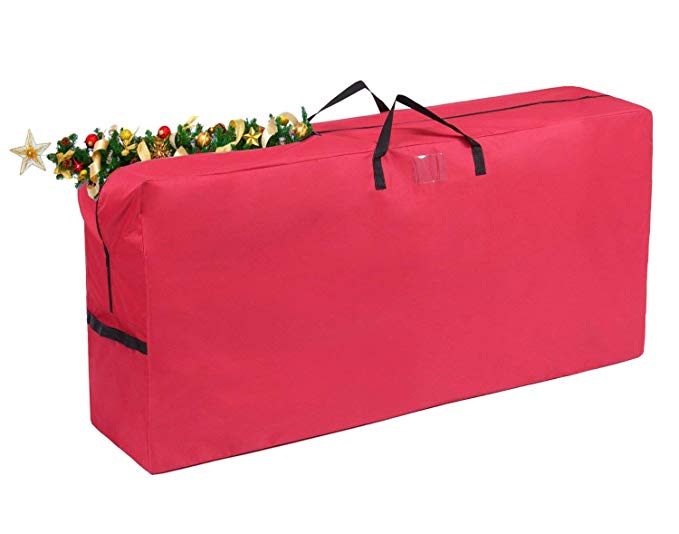 Autoark Heavy Duty 600D Oxford Christmas Tree Storage Bag Fit up to 9 Foot Artificial Tree Holiday Red Extra Large Dimensions 65" x 15” x 30" (165 x 38 x 76 cm),AHTU-008