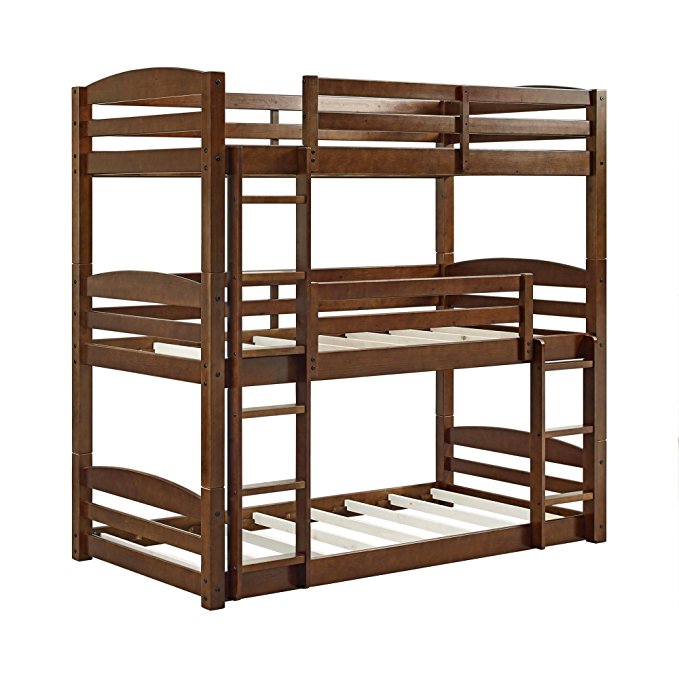 Dorel Living Sierra Triple Bunk Bed, Mocha