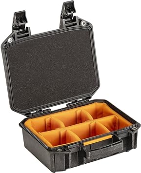 Pelican Vault - V100 Multi-Purpose Hard Case with Padded Dividers for Camera, Drone, Equipment, Electronics, and Gear (Black)