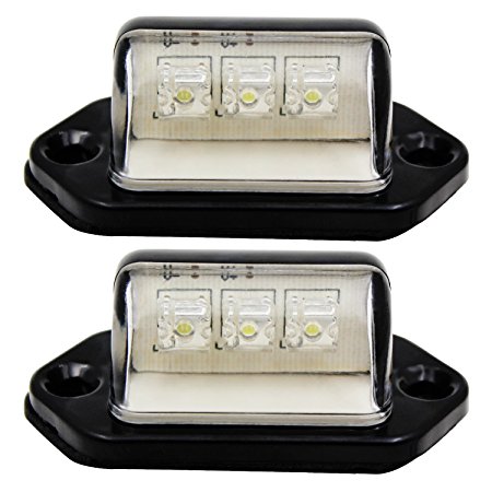 FXC 2x Car LED License Plate Tag Light 12V or Convenience Courtesy Door Step Lamp