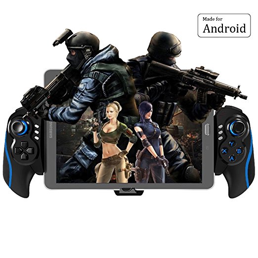 BEBONCOOL Tablet Bluetooth Game Controller for Android Tablets/Phone/TV Box/Samsung Gear VR/Emulator (Blue)