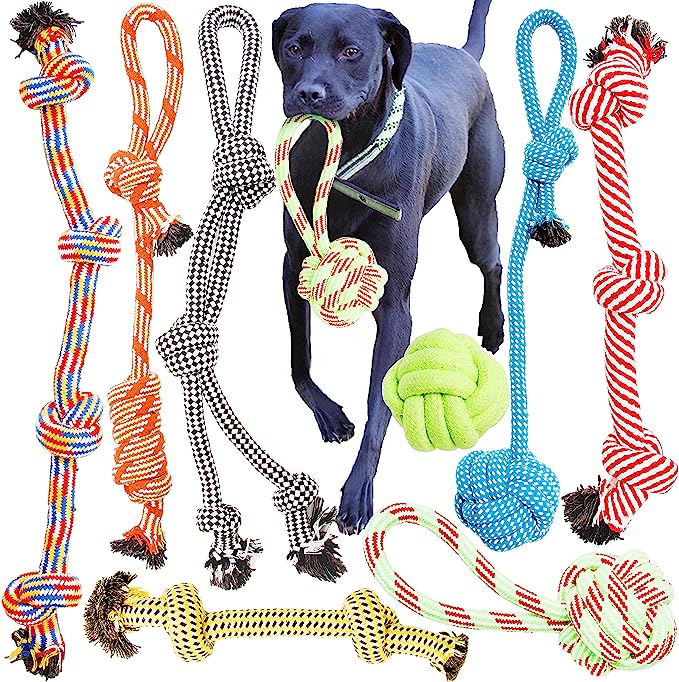 Youngever Dog Rope Toys, Puppy Chew Toys Dog Toys for Medium to Large Dogs (8 Pack)