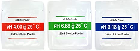 pH Buffer Solution Powder for pH Meter Calibration | 30 Packs, 10 Packets Each of pH 4.00, 6.86, 9.18