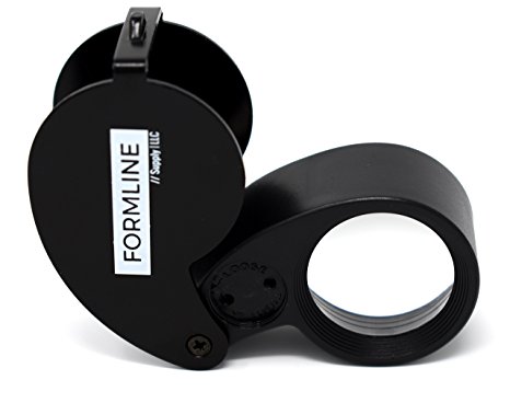 40X LED Illuminated Jewelers Loupe / Trichome Scope by Formline Supply - Magnifier good for Gardening, Jewelry, Antiques, Coins, Rocks, Stamps, Hobbies, Watches ,Photos and Science (40X, Black/White)