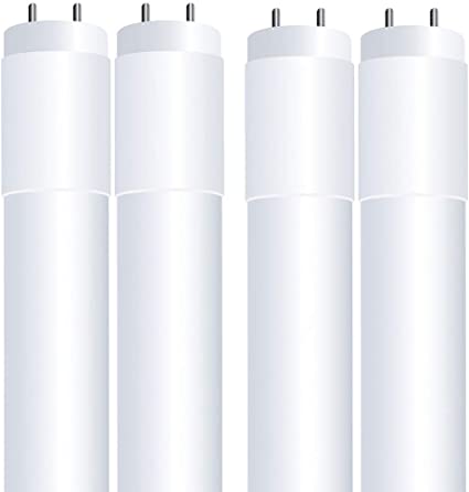 Feit Electric T8 LED Bulbs 4 Foot, 32 Watt Equivalent, Type A Tube Light, Plug & Play, T8 or T12 LED Tube Light, LED Fluorescent Replacement, Frosted, T48/830/LEDG2/4, 3000K Warm White, 4 Pack