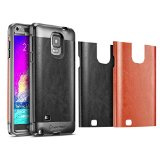 Note 4 Case New Trent Trentote for the Samsung Galaxy Note 4 Rugged Protective Case with Built-In Screen Protector BlackBrown Interchangeable Back Plate Included - Retail Packaging