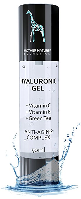 Mother Nature – Hyaluronic Acid Gel | 50ml High-dose | Anti-aging booster for face, neck, body | Includes vitamin C, vitamin E, green tea