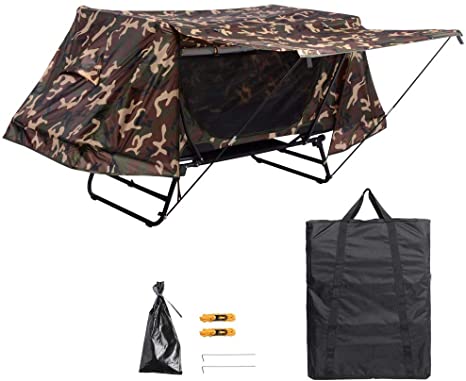 Yescom Single Tent Cot Folding Portable Waterproof Camping Hiking Bed Rain Fly Bag