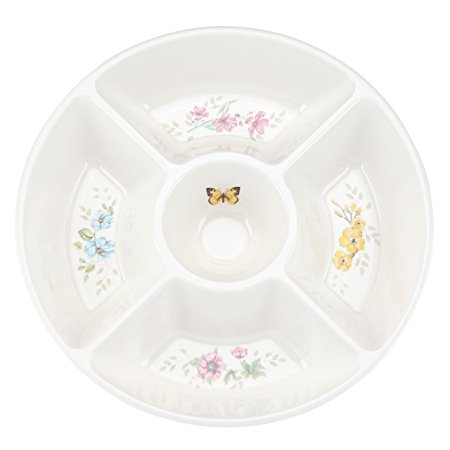 Lenox Butterfly Meadow Melamine 5 Part Divided Server, White