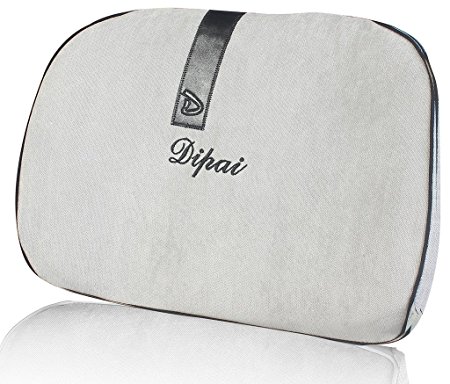 Premium Lower Back Pain Cushion - Memory Foam Lumbar Cushion Provides Healthy Back Support by HengJia - Lower Back Support - Lumbar Support - Lower Back Pain Cushion - Car Driver Seat Cushion (Grey)