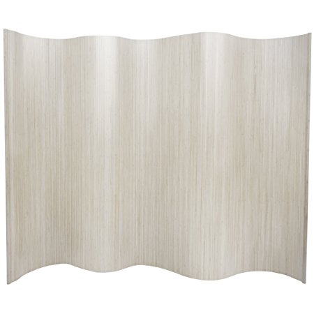 Oriental Furniture 6 ft. Tall Bamboo Wave Screen - White