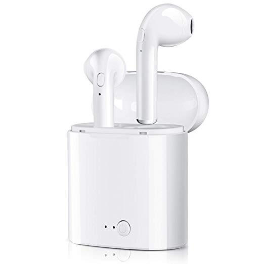 Wireless Earbuds,Bluetooth Headphones Stereo Earphone Cordless Sport Headsets,Bluetooth In-Ear Earphones with Built-In Mic for Smart Phones (Standard, White)