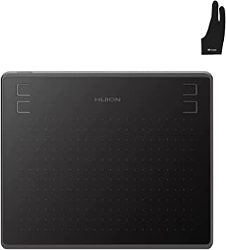 HUION HS64 Digital Drawing Tablet with Battery-Free Stylus and HUION Artist Glove