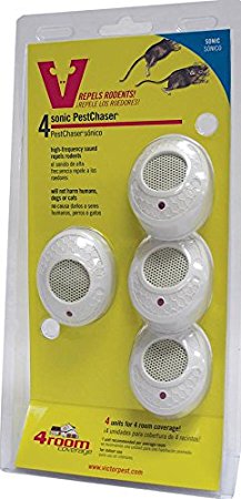 Victor Mini M754SN Ultrasonic Rodent Repeller with Nightlight, 4-Pack (Not available in HI, NM, PR)