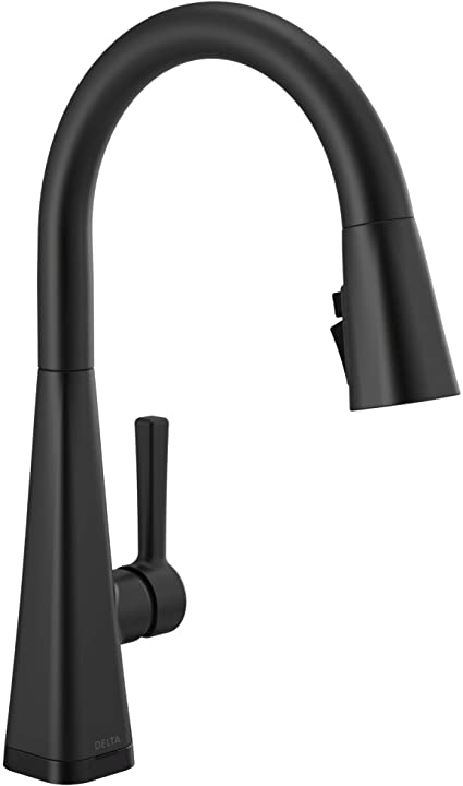 Delta Faucet Lenta Single-Handle Touch Kitchen Sink Faucet with Pull Down Sprayer, Touch2O and ShieldSpray Technology, Magnetic Docking Spray Head, Matte Black 19802TZ-BL-DST