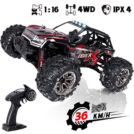 SGILE 1:16 Remote Control Car, 4WD 36KMH Fast Rock Crawler, Waterproof Racing Off-Road Truck for Kids