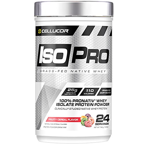 Cellucor IsoPro 100% Grass Fed Native Whey Protein Isolate Powder, Fruity Cereal Flavor, 24 Servings