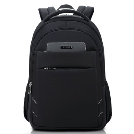 Bonamana 15.6 inches / 17.3inch Unisex Laptop Backpack Knapsack rucksack Traveling Backpack School Bag Multi-compartment Waterproof Oxford Bag For iPad Pro/Macbook/HP/Dell/Lenovo/Acer/Men/Women/Teens (17.3inch, Black)