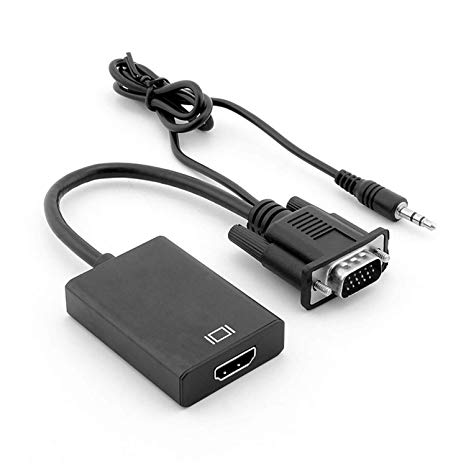 VGA to HDMI Converter Adapter, Output 1080P VGA Male to HDMI Female Audio Video Cable Converter Adapter for HDTV, AV, HDTV, Computer, Desktop, Laptop, PC, Monitor, Projector, Displayers