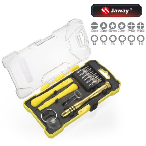 JawayTool 17pc Precision Screw Bit Driver Repair Tools Kit for Laptops Electronics Cameras and Phones - Lifetime Warranty