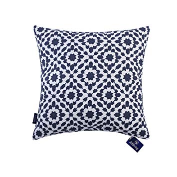 Aitliving Decorative Throw Pillow Covers 1 pc Cotton Canvas Trellis Embroidery Mina Throw Pillow case Cushion Cover Slate Blue 20x20 inches(50x50cm)