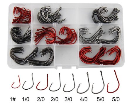 Easy Catch ® 160pcs/box 7381 Strong Offset Octopus Fishing Hook Sport Circle Hooks High Carbon Steel Fishing Hooks