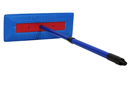 SnoBrum Original Snow Removal Tool with 17" to 28" Compact Telescoping Handle- Remove snow from vehicles, awnings, pool/hot tub covers and more without Scratching