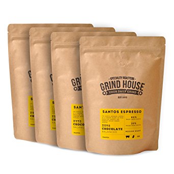 Grind House Santos Espresso Coffee Beans 4 x 1kg