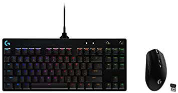 Logitech G PRO Mechanical Gaming Keyboard, Ultra Portable Tenkeyless Design & 04 Lightspeed Wireless Gaming Mouse, Hero Sensor, 12,000 DPI, Lightweight, 6 Programmable Buttons, 250h Batte