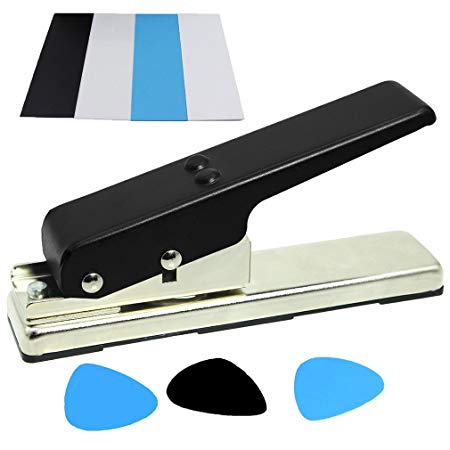 LotFancy DIY Guitar Pick Punch - Pick Maker Cutter for Personalized Unique Guitar Picks, with 4 Pick Strip Sheets
