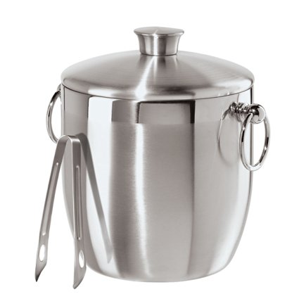 Oggi Stainless Steel Ice Bucket with Tongs, 3 L