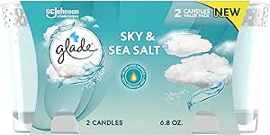 Glade Candle Jar, Air Freshener, Sky & Sea Salt, 3.4 oz, 2 Count