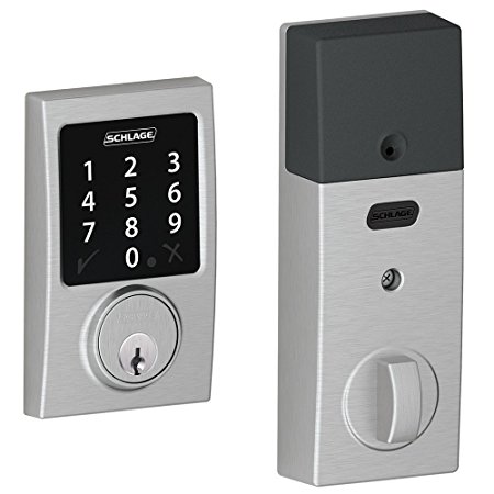 (New Model) Schlage Connect Century Touchscreen Deadbolt with Z-wave Technology and Extra Key (Satin Chrome)
